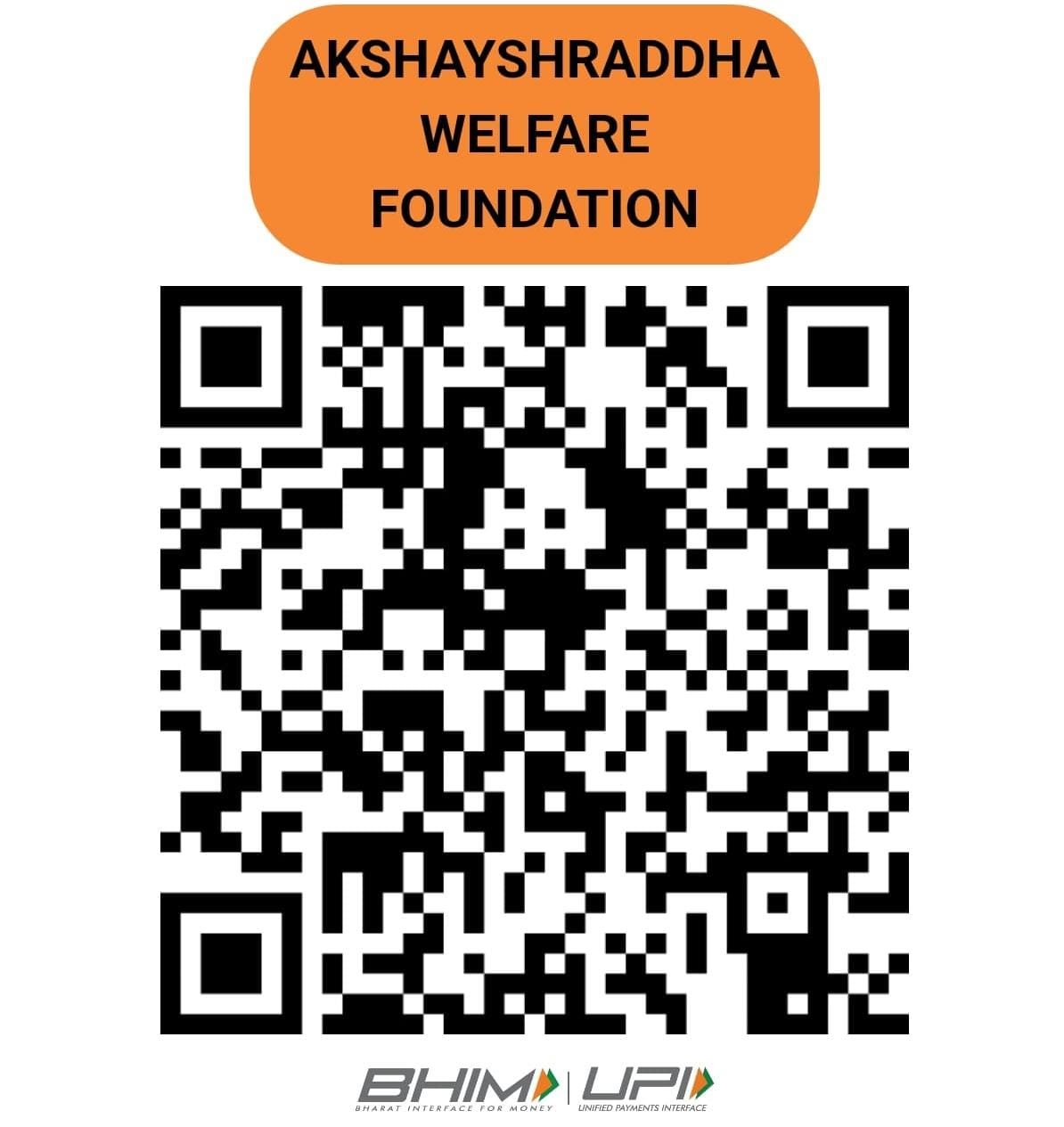 Scan this QR code to donate to Akshayshraddha Welfare Foundation